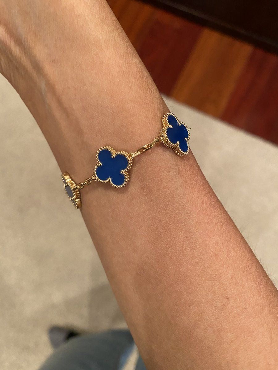 PULSERA TIPO VAN CLEEF D CELESTE